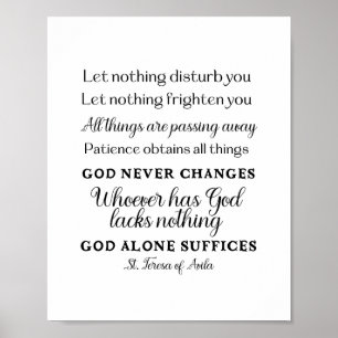 St. Teresa of Avila Quote Art Poster Skriv ut