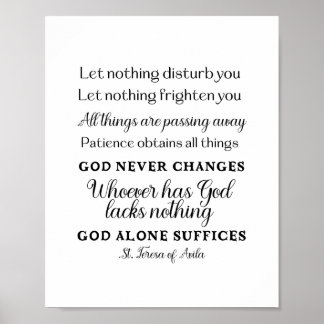 St. Teresa of Avila Quote Art Poster Skriv ut