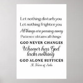 St. Teresa of Avila Quote Art Poster Skriv ut