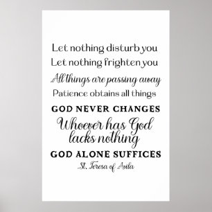St. Teresa of Avila Quote Art Poster Skriv ut