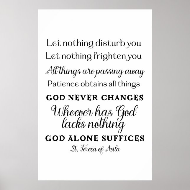 St. Teresa of Avila Quote Art Poster Skriv ut (Framsidan)