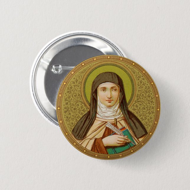 St. Teresa of Avila (SNV 27) Round Knapp (Framsida & baksida)