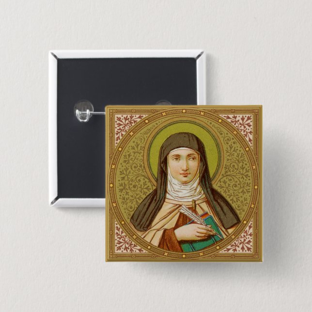St. Teresa of Avila (SNV 27) Square Knapp (Framsida & baksida)
