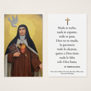 St. Teresa of Avila Spain Prayer Catholic Nun Visitkort