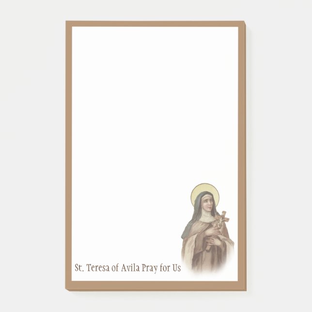 St. Terese av Avila Jesus Carmelite Sanktt Post-it Block (Framsida)