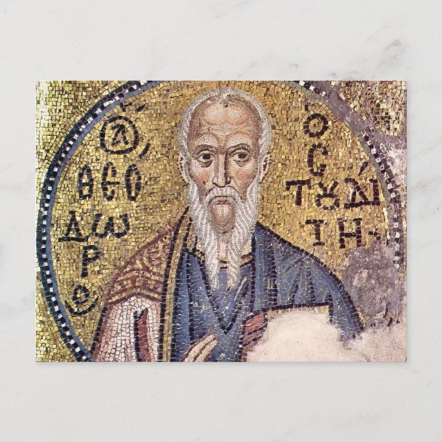 St. Theodore, Studite Byzantine Mosaic Icon Vykort (Framsida)