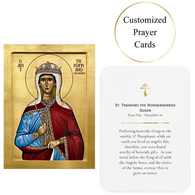 St. Theofano undergöraren bönekort  Placeringskort (Skapare uppladdad)