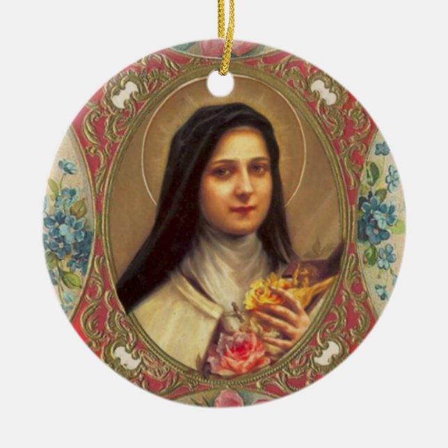 St. Therese av den begynna Jesus rocrucifixen Julgransprydnad Keramik (Framsidan)