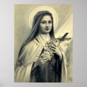 St. Therese av den Lisieux lite blomman av Jesus Poster