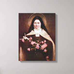 St Therese av Lisieux den Devotional bilden Canvastryck