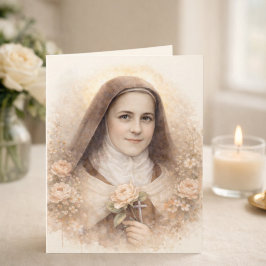 St. Thérèse av Lisieux Rosor Skrift Kort