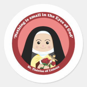 St. Thérèse av Lisieux Runt Klistermärke