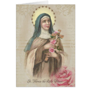 St. Therese av religiösan för vintage för Hälsningskort