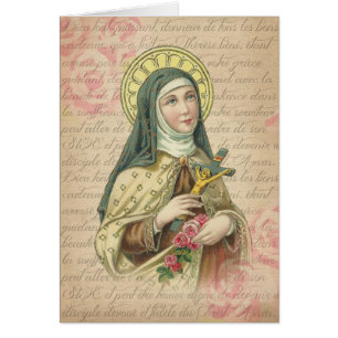 St. Therese av religiösan för vintage för Hälsningskort