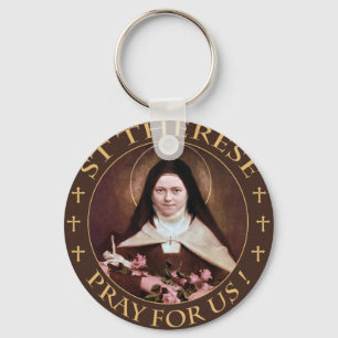 ST THERESE BER FÖR US! DEVOTIONAL UTRUSTA NYCKELRING
