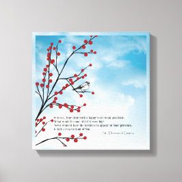 St. Therese Birds Cloud Gren Quote Berries Canvastryck