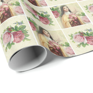 St. Therese blomman w/pink andred lite ro Presentpapper