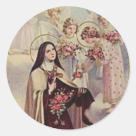 St. Therese Blsed Änglar Ro Runt Klistermärke