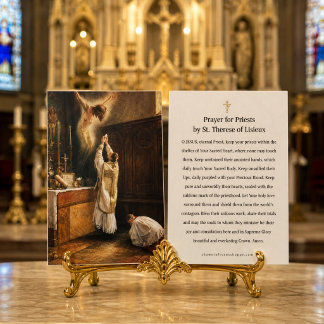 St Therese-bön för präster katolsk andaktsbok Visitkort