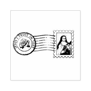 St. Therese Catholic Saint Jesus jag litar på Stämpel
