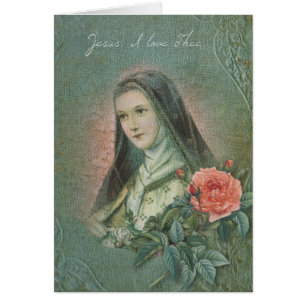 St. Therese Child Jesus Ro Religiösa Prayer Hälsningskort