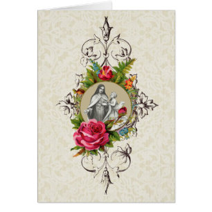 St. Therese Child Jesus Ro Religiösa Prayer Hälsningskort