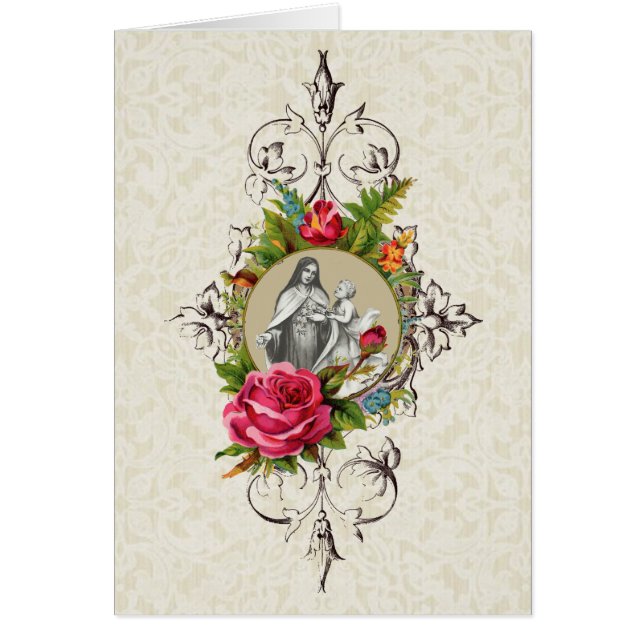 St. Therese Child Jesus Ro Religiösa Prayer Hälsningskort (Framsidan)
