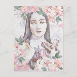 St Therese den lilla blomman akvarell vintage Vykort