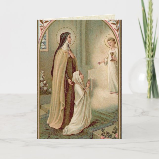 St. Therese Heliga Communion Card Kort (Framsida)