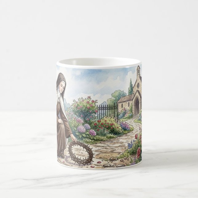 St Therese i klostrets trädgård Kaffemugg (Center)