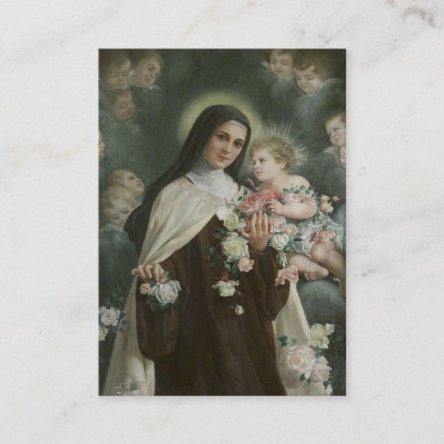 St. Therese Jesus Crucifix Novena Änglar Ro Visitkort (Framsida)