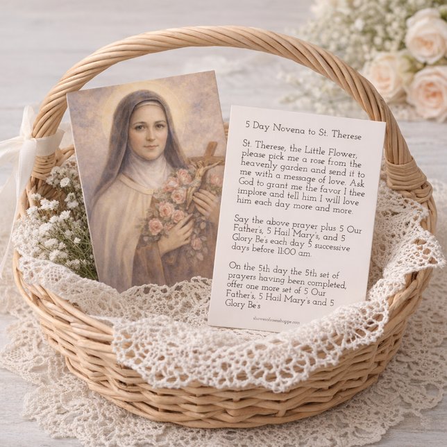 St. Therese Jesus Crucifix Novena Holy Card Visitkort (Skapare uppladdad)