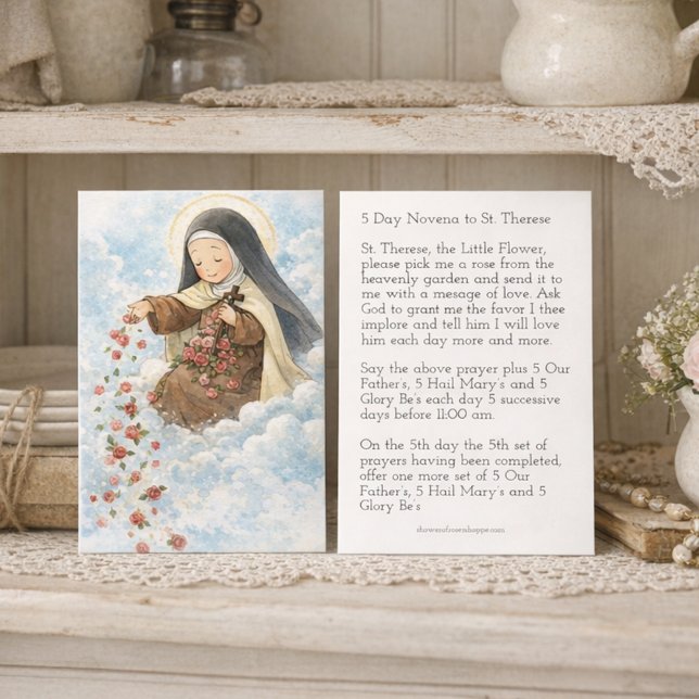 St. Therese Jesus Crucifix Novena Holy Card Visitkort (Skapare uppladdad)