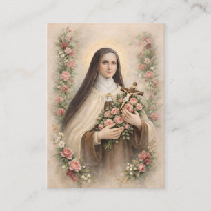 St. Therese Jesus Korsfästa Novena Heliga Kortet Visitkort