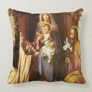 St. Therese, jungfruliga Mary, St Joseph, baby Kudde