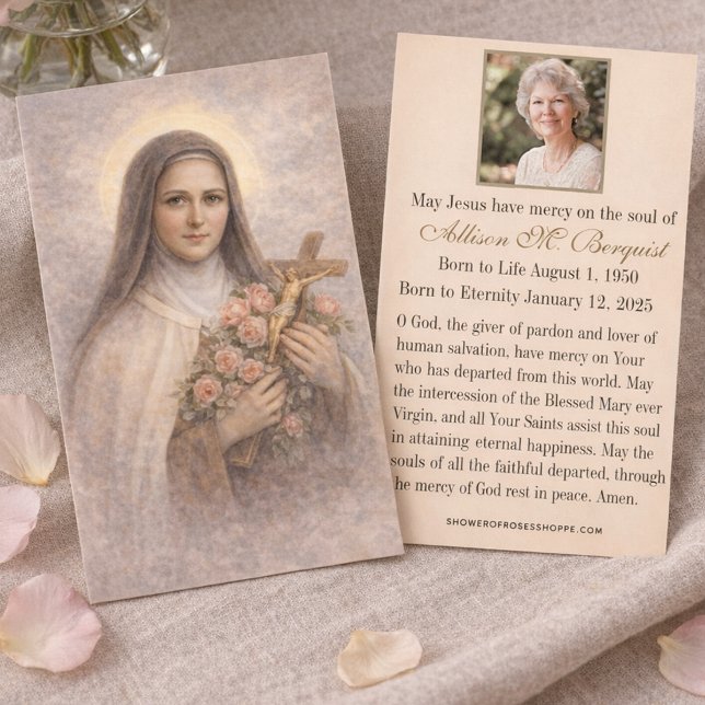 St. Therese katolskt begravningsminne heligt kort  (Skapare uppladdad)