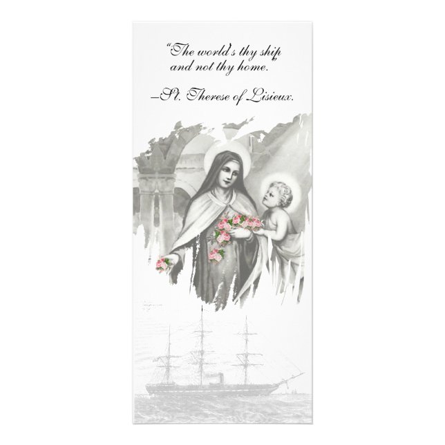 St. Therese Lisieux katolskt begravningskort Reklamkort (Framsidan)