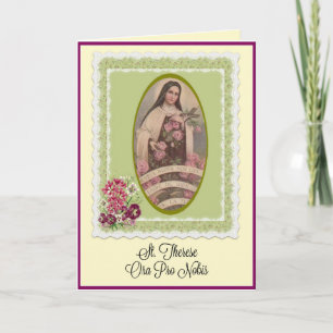 St.Therese lite blommabönen Kort