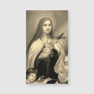 St. Therese lite blommaheligakortet