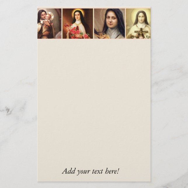 St. Therese lite blommarocrucifixen Brevpapper (Framsida)