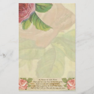 St. Therese lite blommarocrucifixen Brevpapper
