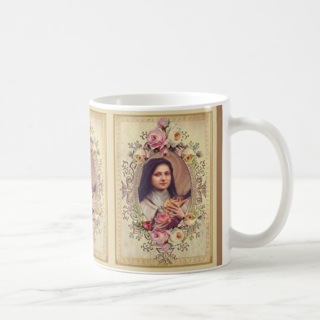 St. Therese lite blommarocrucifixen Kaffemugg (Höger)