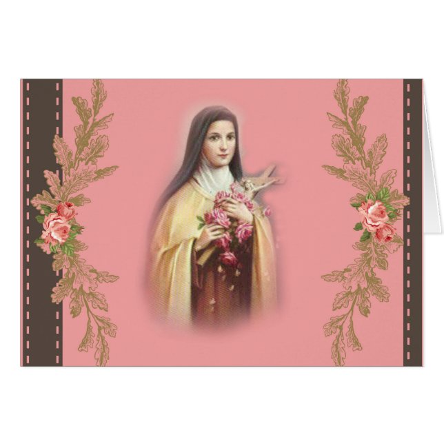 St. Therese lite blommarosa ros Hälsningskort (Framsidan Horizontal)