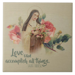 St. Therese lite blommarosa ros Kakelplatta