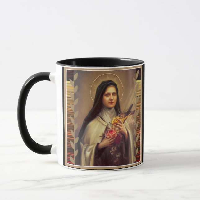 St. Therese lite blommarosa ros Mugg (Vänster)