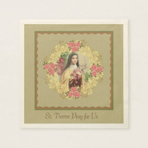 St. Therese lite blommarosa ros Pappersservett