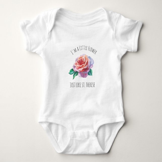 St. Therese lite blommarosa ros T Shirt (Framsida)