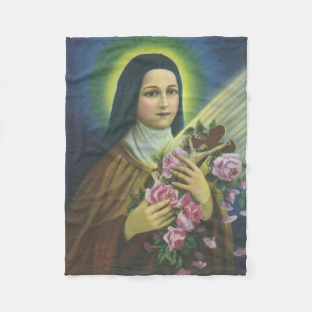 St. Therese lite den Carmelite nunnan för blomma Fleecefilt (Framsidan)