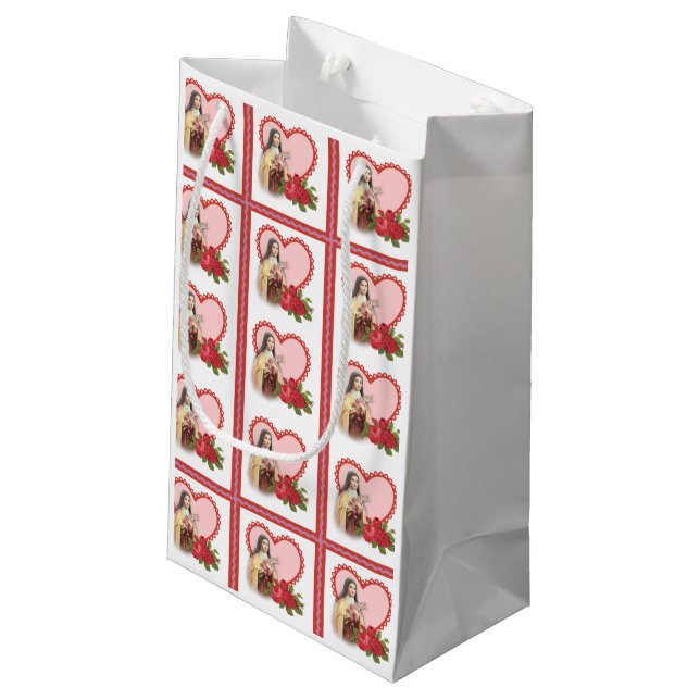 St. Therese lite rohjärtorna för blomma w/red (Baksidan Vinklad)