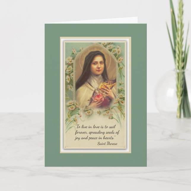 St. Therese Little Flower Carmelite Quote Kort (Framsida)